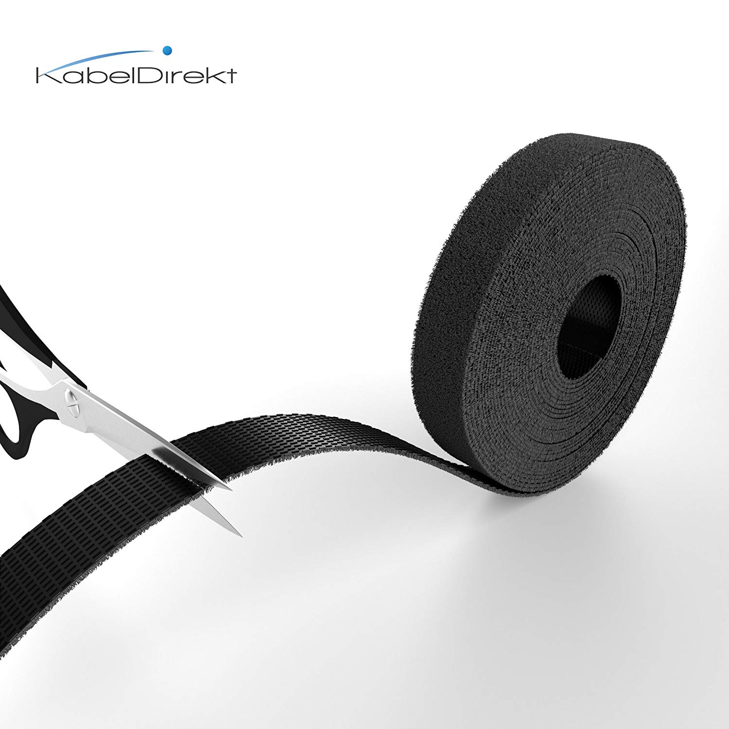 KabelDirekt - Hook & Loop Cable Ties - 5m × 12.5mm - Environmentally Friendly Cable tie roll, Individually cuttable & Reusable (Black) - Image 3