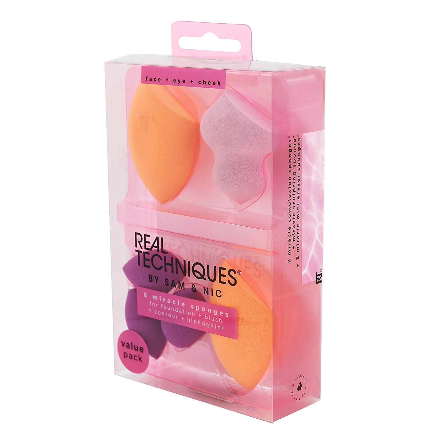 Real Techniques Miracle Complexion Sponges, Assorted Makeup Blending Sponges, Blend Foundation, Sculpt, and Conceal - Image 4