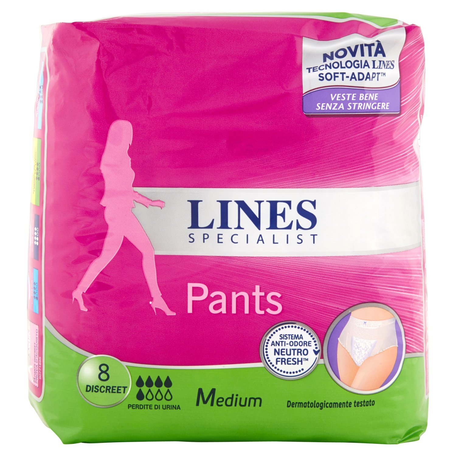 Lines Specialist Pants Discreet Absorbent for Urine 7 Pieces Taglia L