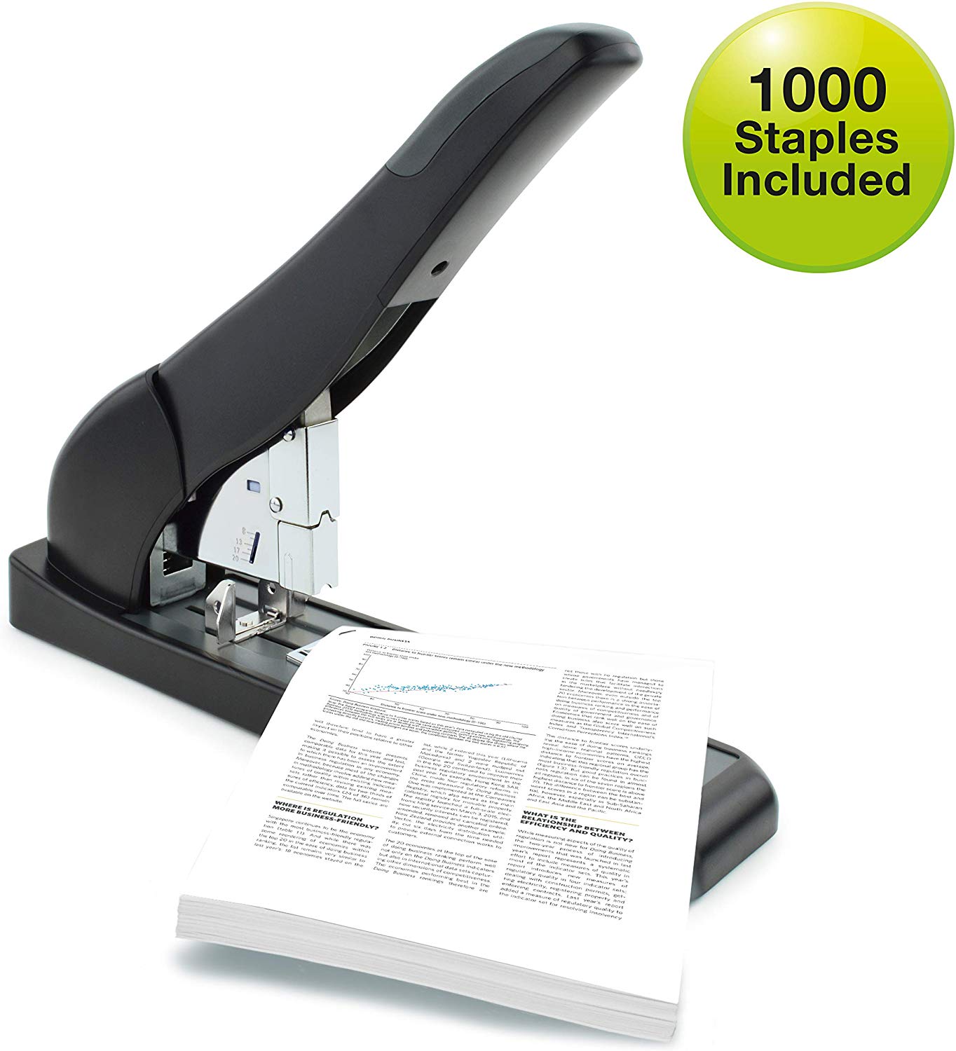 Rapesco 1551 ECO HD-210 Extra Heavy Duty Stapler with 1000 x 923/15 mm Staples, Black - Image 2