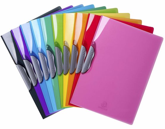 Exacompta Iderama Semi-Rigid PP Presentation Clip Folder, A4 - Assorted Colours, Pack of 20