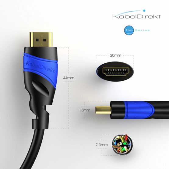 KabelDirekt Top Series Câble HDMI 15 mêtres Haute Performance