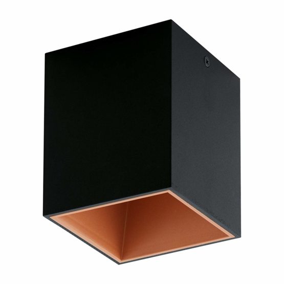 EGLO Wall/Ceiling Lamp, Aluminium, Plastic, Integriert, 4 W, Black, Copper, 94496