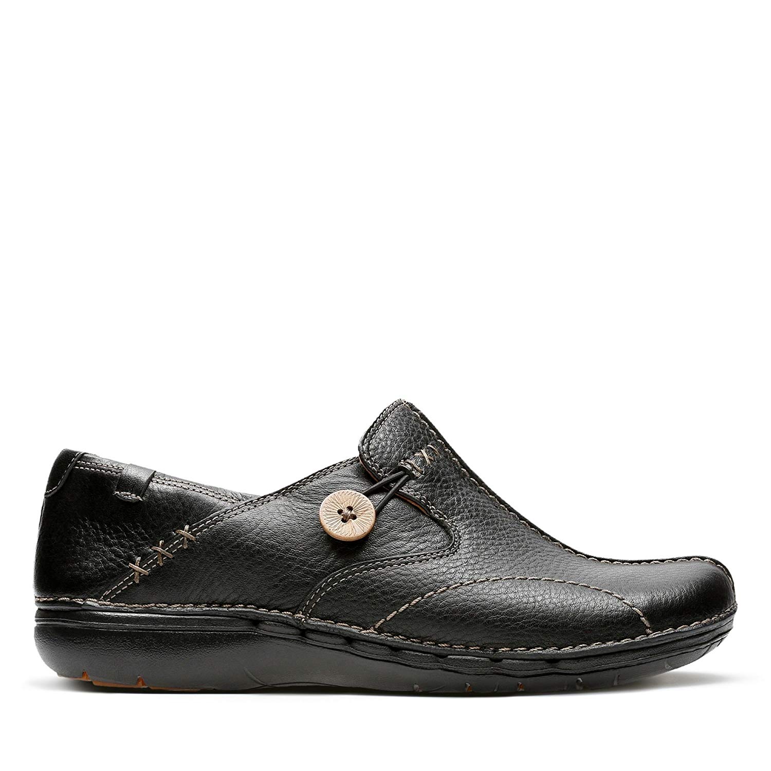 Clarks Un Loop Womens Black Leather, 6, 6 UK