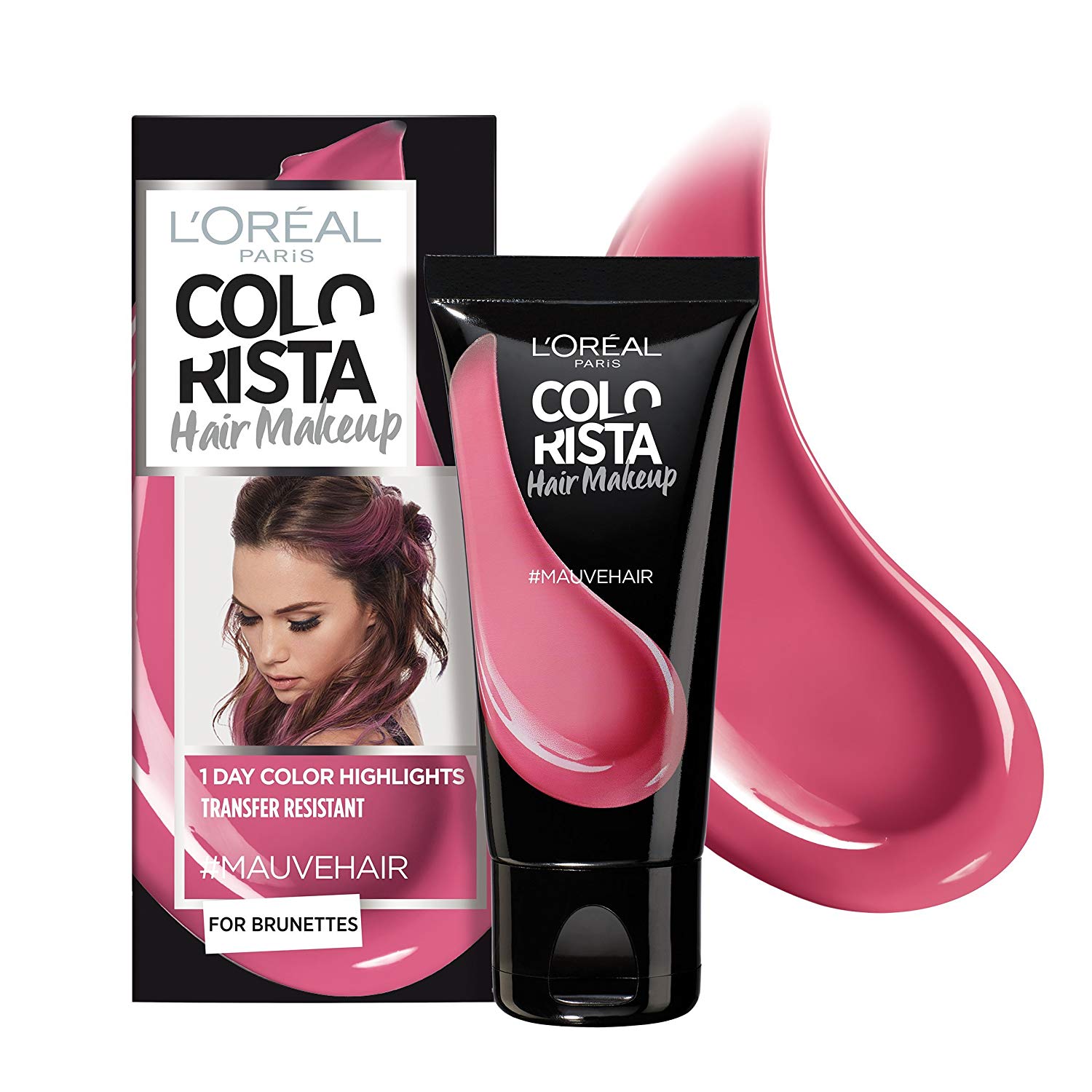 Colorista Hair Makeup Temporary Brunette Hair Colour, Mauve Purple, 30 ml (Pack of 1)