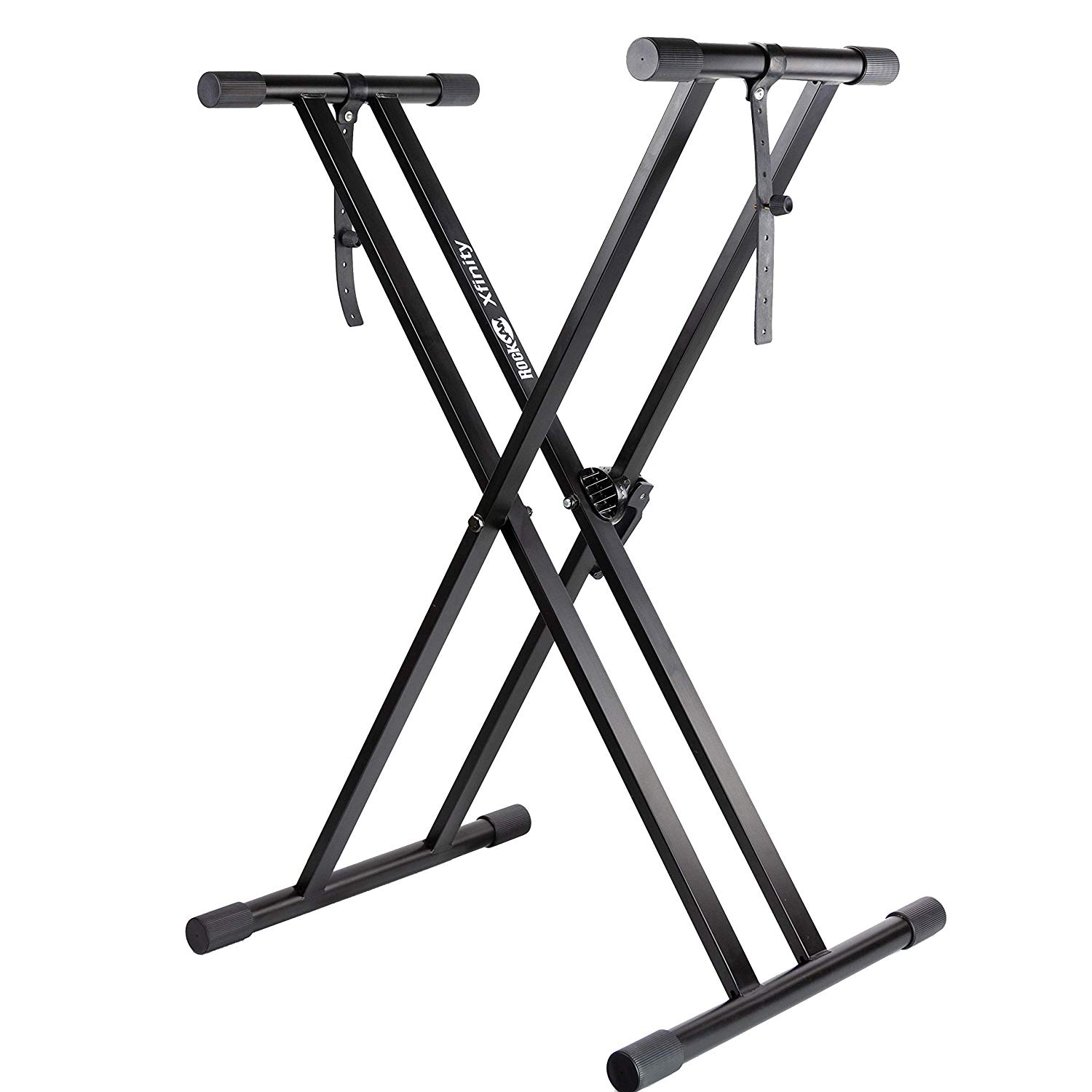 RockJam Heavy Duty Keyboard Stand Double Braced Adjustable, X Frame Digital Piano Stand with Quick Release Height Adjustment