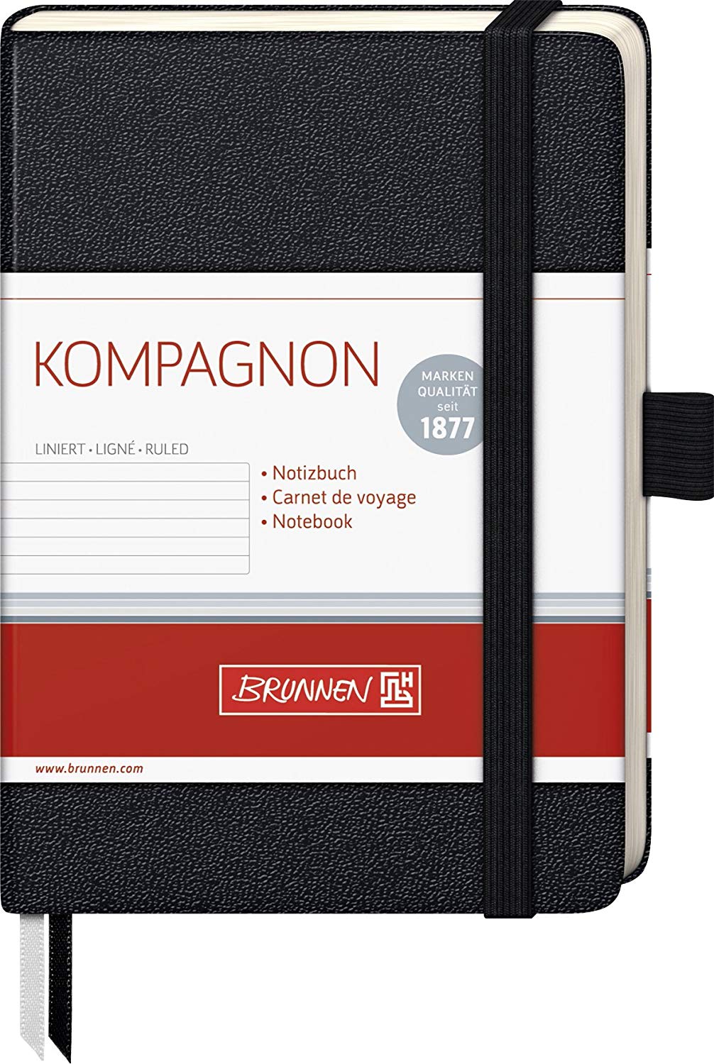 Brunnen Kompagnon School Notebook 9.5 x 12.8 cm, Lined, 21, 96 Pages, Black, a6 - Image 2