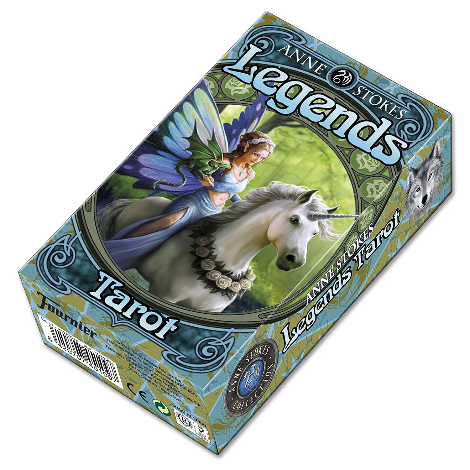 Fournier Anne Stokes Legends Tarot Cards 12cm Blue, Size 12cm