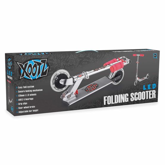 Xootz Kids Folding Scooter with Adjustable Handle Bars and LED Wheels - Image 4