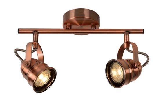 Lucide CIGAL - Ceiling Spotlight - Ø 9 cm - LED - GU10 - 2x5W 2700K - Copper