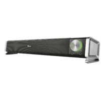 Trust Asto PC Soundbar, USB Powered Speaker Set, Rich Stereo Sound System 12 W Peak Power, Illuminated Volume Control, Speaker for PC, Monitor, TV - Black