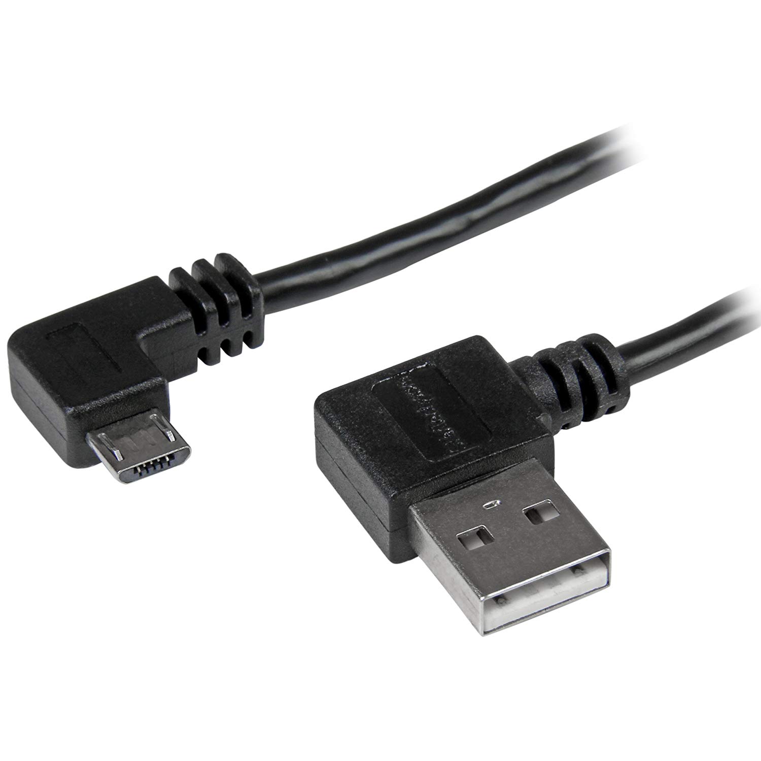 StarTech.com 2m 6 ft Micro-USB Cable with Right-Angled Connectors, M/M, USB A to Micro B Cable
