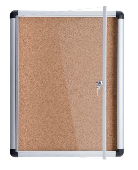 Bi-Office Display Case Enclore Extra, Cork Surface, Acrylic Door, Aluminium Frame, 30.6 x 37.6 cm (1x A4) - Image 2