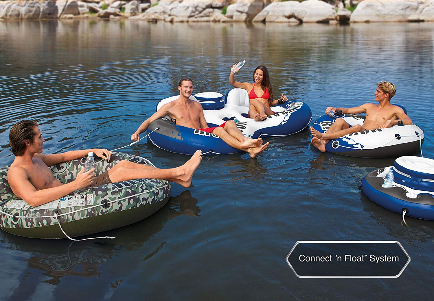 Intex River Run Inflatable Wheel Double Wheel Black, Blue, White, 243x157 cm - Image 4