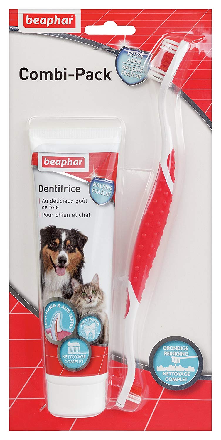 Beaphar - Dog Toothpaste (100 g) with Toothbrush, Green,white