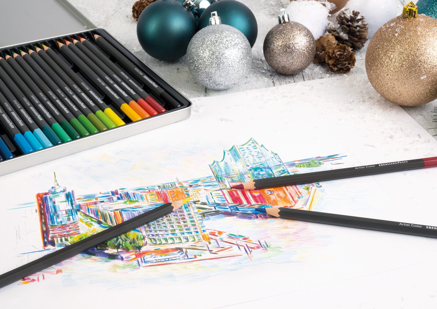 Eberhard Faber Artist Color Watercolour Pencils - Tin, Set of 24, Mehrfarbig, 1 count (Pack of 24) - Image 3