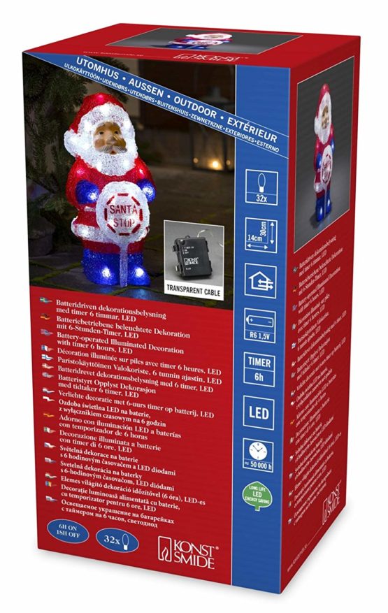 Konstsmide 6139-203 LED Acrylic Figure"Baby Reindeer"/Outdoor Christmas Lights (IP44) 32 Ice White LED Lights/Transparent Cable, 38 x 29cm