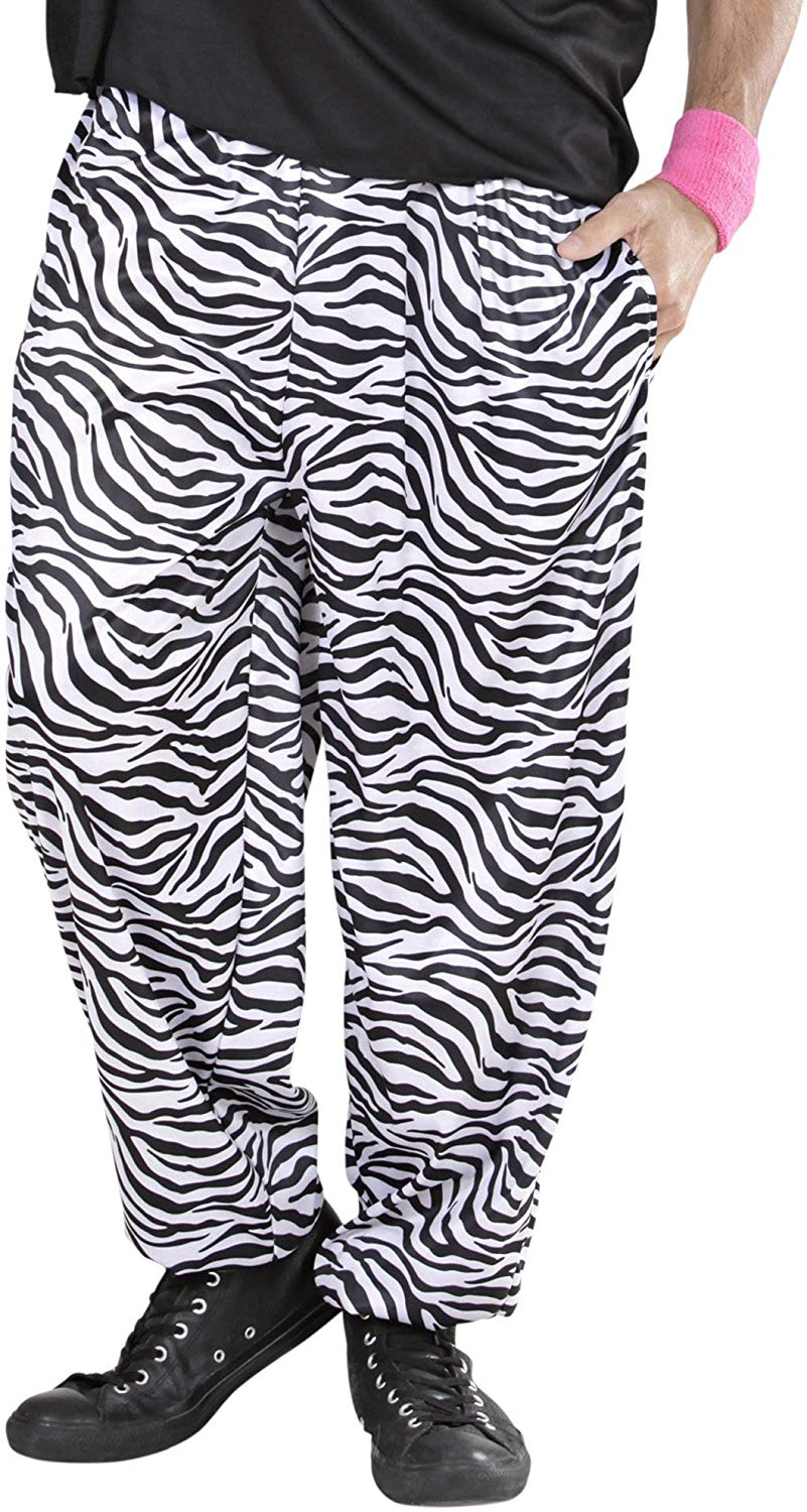 Widmann 80 's Zebra Print Trouser, White, M-L
