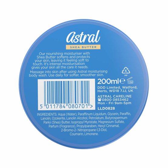 Astral Face & Body Intensive Moisturiser Cream with Shea Butter 200ml - Image 4