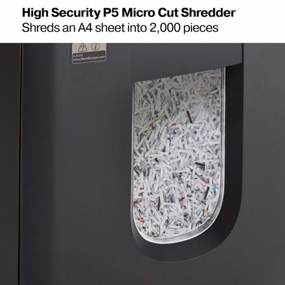 Rexel Auto+ 130M 2104100A Auto Feed 130 Sheet Micro Cut Shredder for Personal or Executive Use (Up to 2 Users), 26 Litre Removable Bin, Includes Shredder Oil Sheets, Black - Image 4