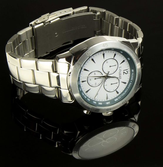 Lifemax Chronograph Style Atomic Talking Watch with Steel Bracelet - Image 2