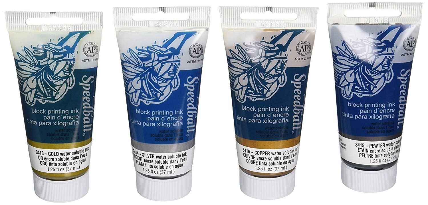 Speedball Metallic Block Printing Ink Set by Speedball, Multicolor, 37 ml