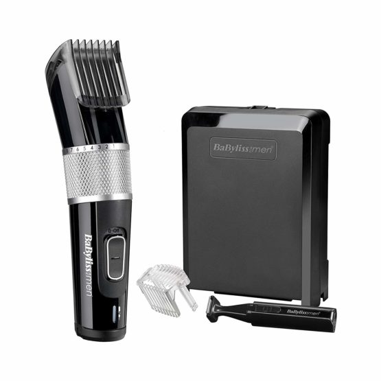 Babylissmen Carbon Steel Hair Clipper Includes Hair and Beard Comb Guides, Includes Mini Trimmer for Edging