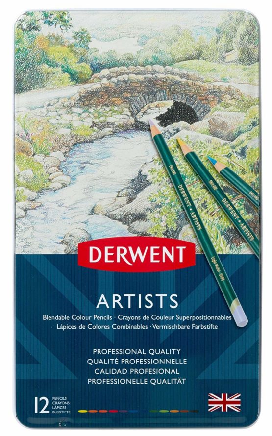 Derwent Artists Colouring Pencils, Drawing & Colouring, Set Of 12, Ideal For Blending & Layering, Professional Quality, 32092
