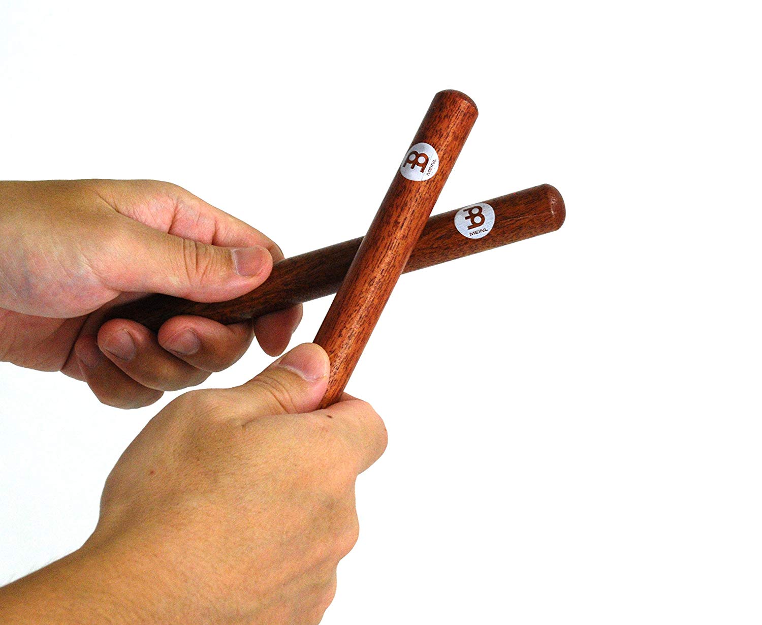 Meinl Percussion Wood Claves Deluxe - 1 Pair of Cylindrical Claves - Musical Instrument - Walnut, Natural (CL18) - Image 2