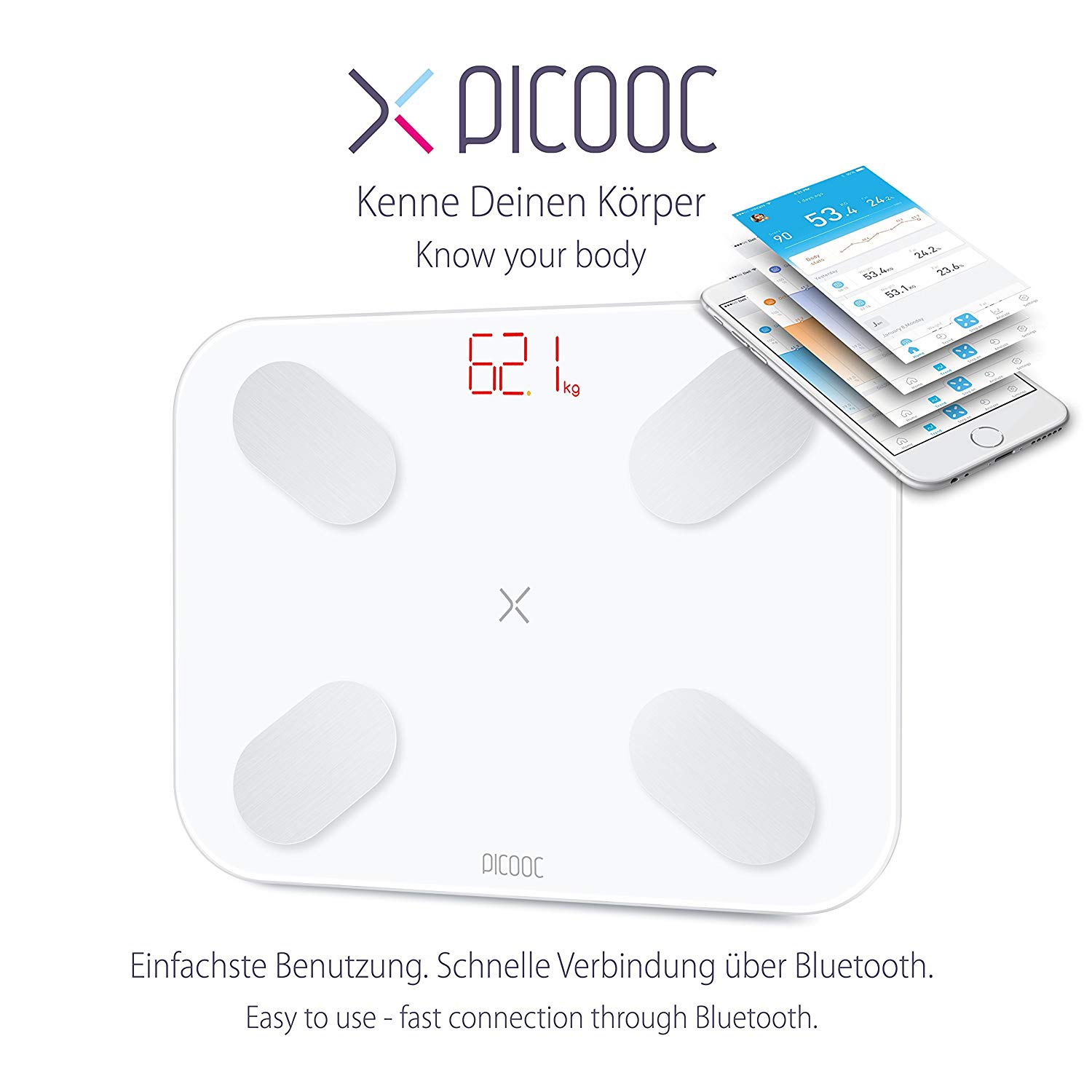 PICOOC S1 Pro, smart digital body scale with App, Bluetooth, long-term ...