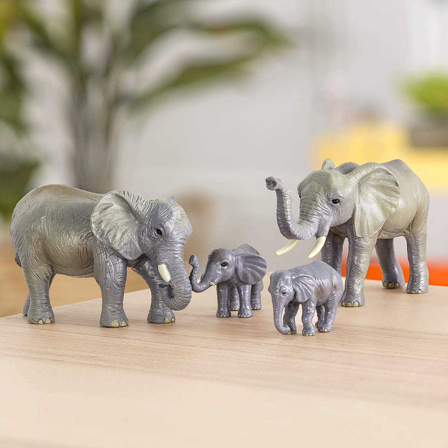 Terra By Battat, 4 Pieces African Elephant Toys Family Set, Realistic Plastic Safari Animals Figures - Image 2