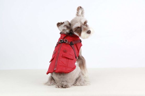 Puppia Wilkes Winter Fleece Vest, Large, Wine - Image 2