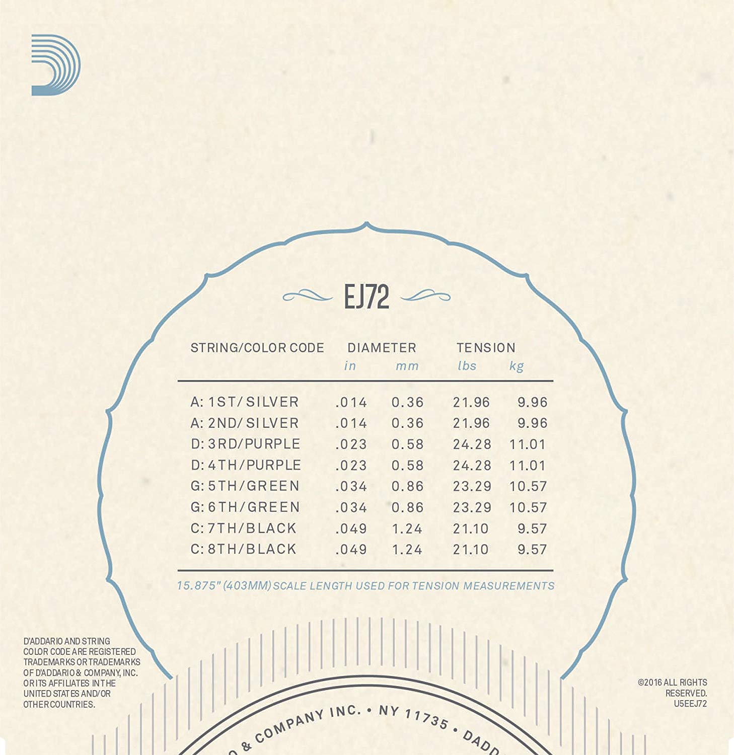 D'Addario EJ72 Light 14-49 Mandola Strings - Phosphor Bronze, Light, 14-49 - Image 3