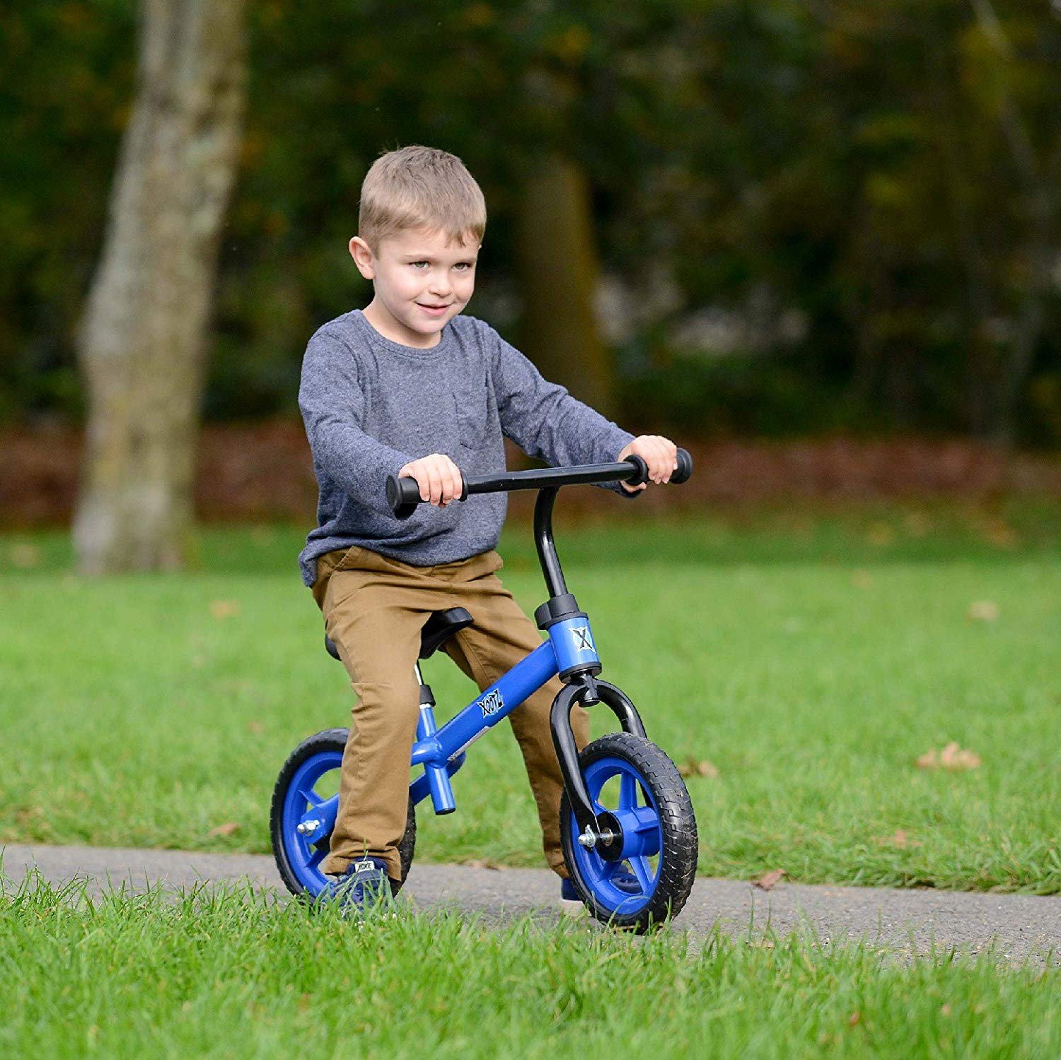 Xootz Balance Bike for Toddlers and Kids Training Bicycle with Adjustable Seat and No Pedals, Blue - Image 4