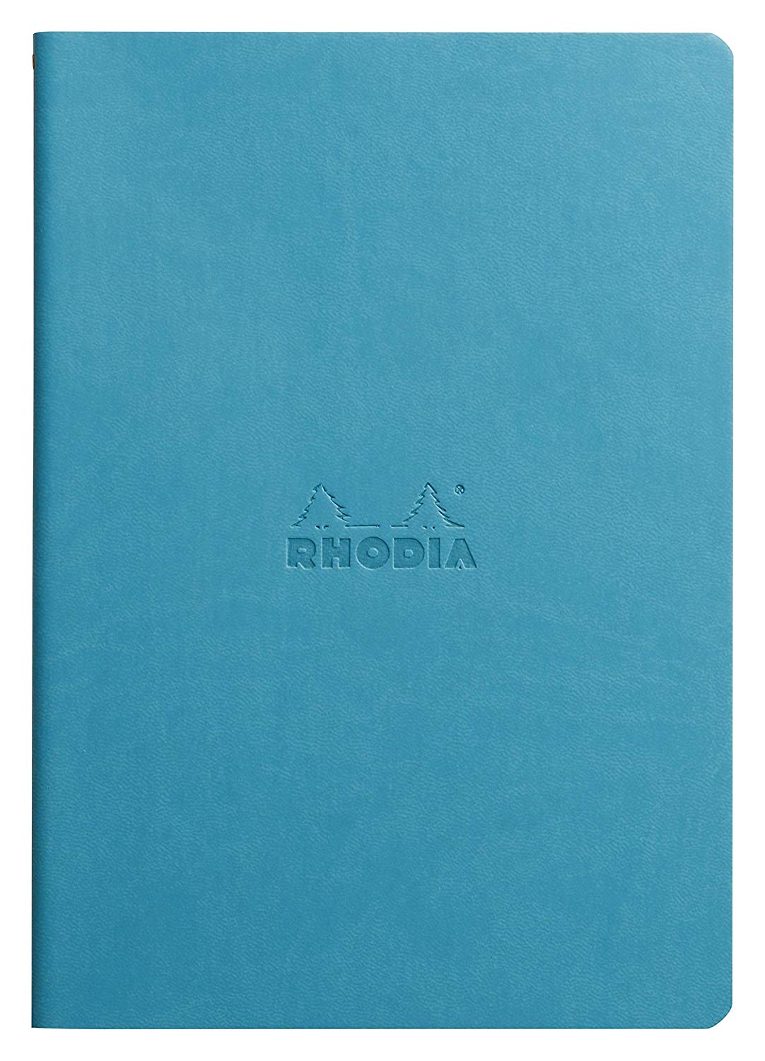 RHODIA 116457C, Turquoise Textile Stitch Soft Notebook, A5, Dot Dot, 64 pages, Ivory Clairefontaine Paper 90 g/m