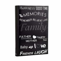 ARPAN Family, Friends Travel/Holiday Destinations/Memory Photo/Picture Album with Memo Writing Area and Decorative Text Design Fit 300 4 x 6-Inch / 10x15cm Photos (Black Text Design)