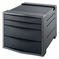 Esselte 623761 4 Europost Drawer Cabinet, Organiser, Vivida Range, Black