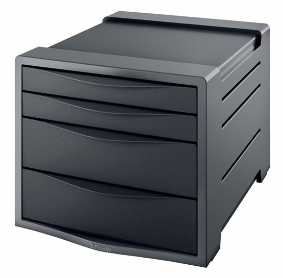 Esselte 623761 4 Europost Drawer Cabinet, Organiser, Vivida Range, Black