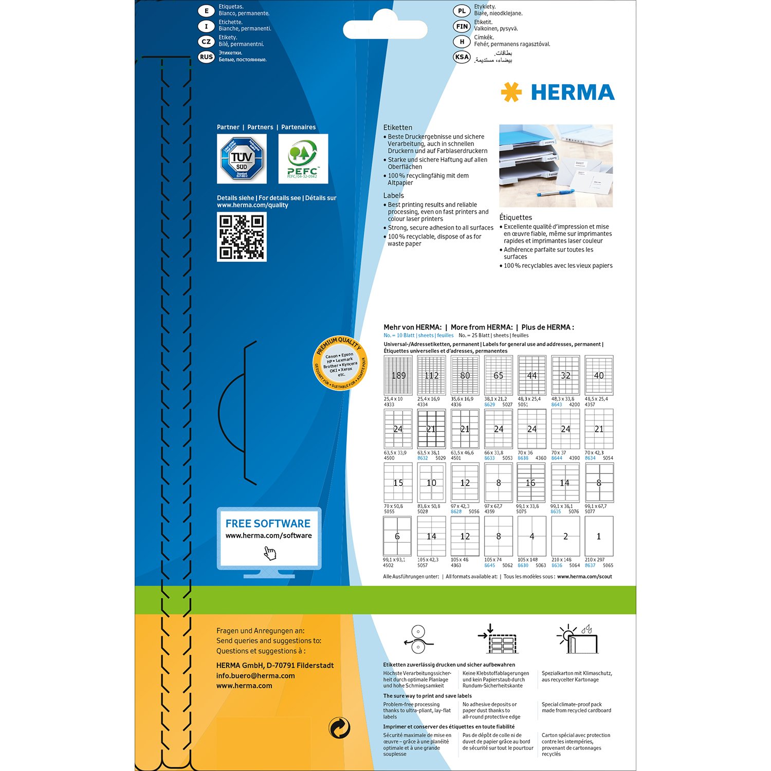 HERMA Self Adhesive Address Labels, 24 Labels per A4 Sheet, 200 Sheets, 70 x 36 mm, 4800 Labels - Image 4