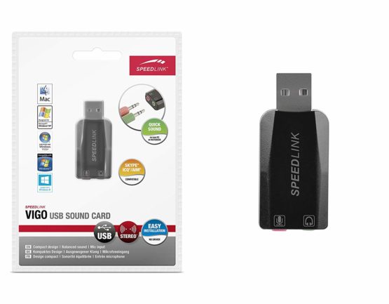 Speedlink Vigo USB Sound Card with Microphone and Headphone Socket, Compact Design, Light, USB Connector - Image 3