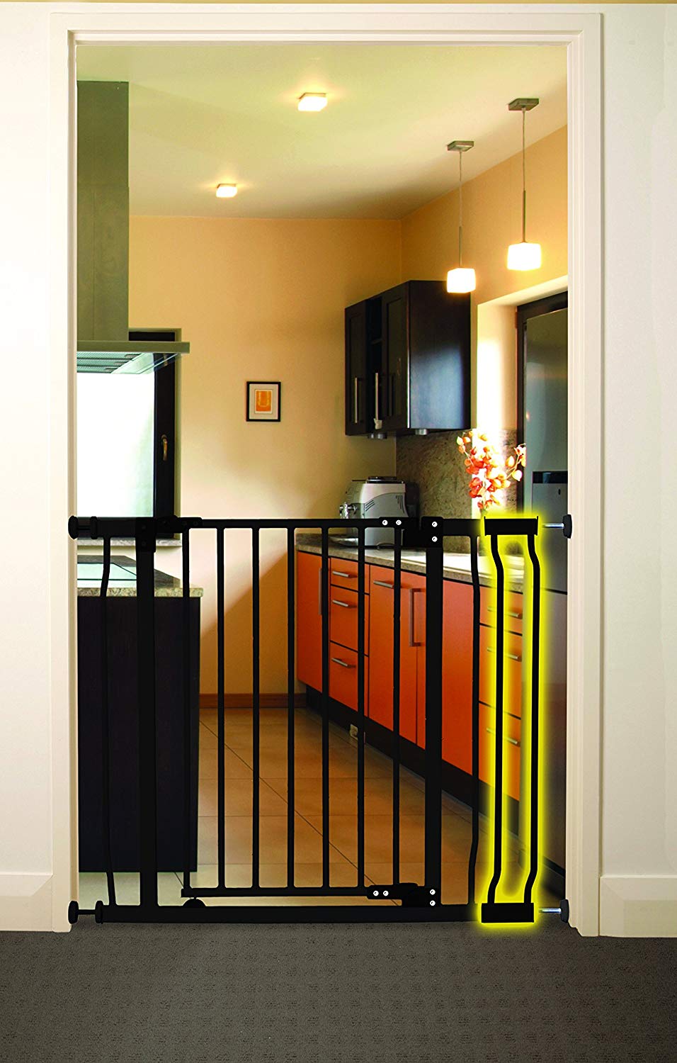 Dreambaby Liberty Extra Tall Baby Safety Gate Extension - 9cm Wide & 93cm Tall - Black - Model F1966 - Image 2