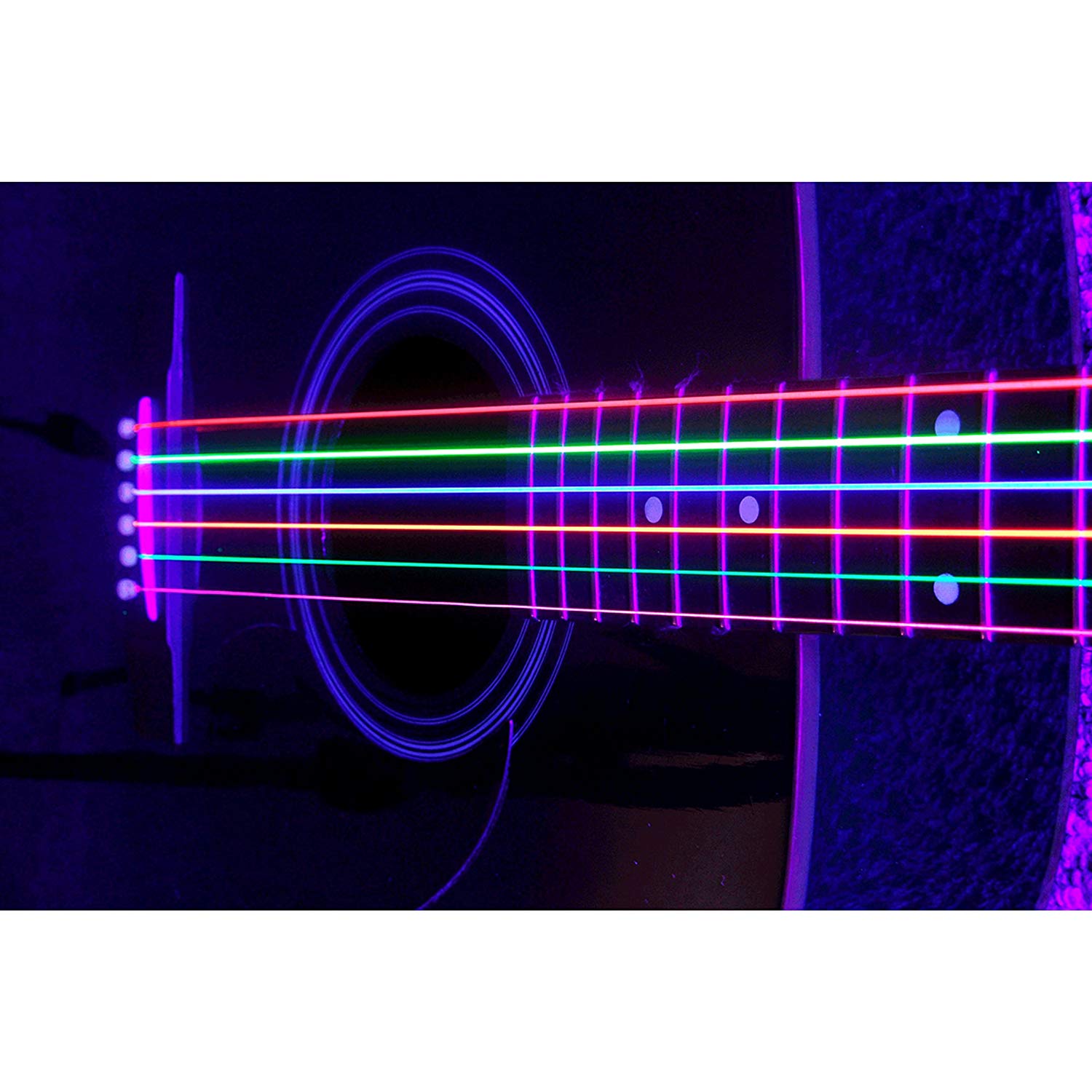 DR Strings Hi-Def Neon Multi-Color Acoustic - Lite, mixed, Full size 4/4 - Image 3