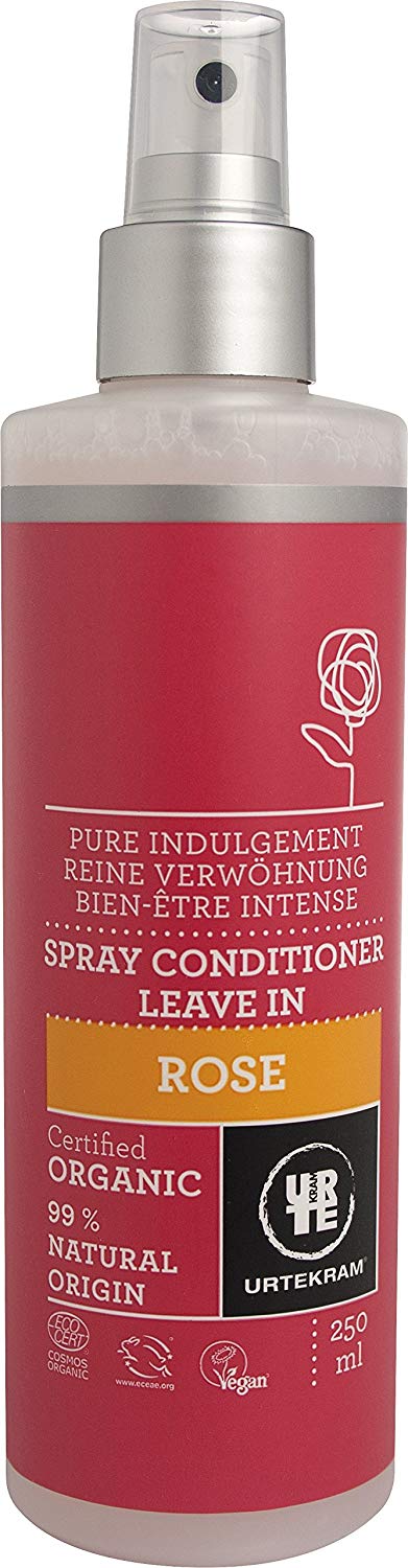 Urtekram Spray Conditioner - Rose - Normal Hair -Vegan, Organic, Hyaloronic Acid, Natural Origin, 250 ml, 250 ml (Pack of 1)