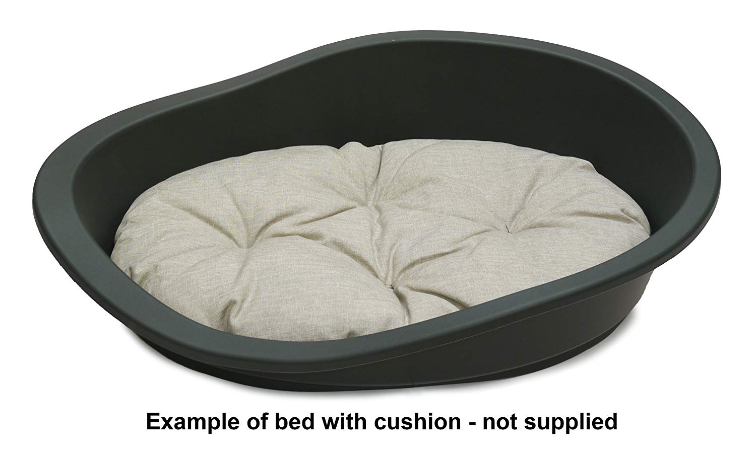 Rosewood Sonny Classic 95 Plastic Dog Bed, Graphite, 68 x 95 x 27 cm (L x W x H) - Image 2
