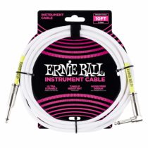 Ernie Ball 10 ft Straight / Angle Instrument Cable - White