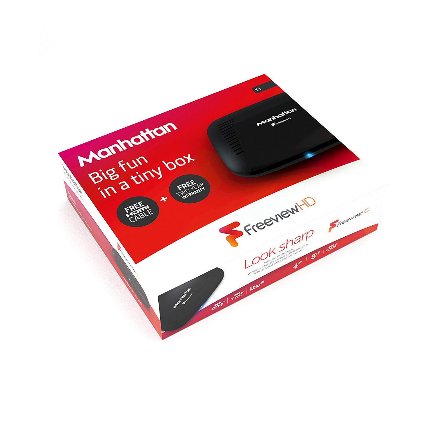 Manhattan T1 Freeview HD Box, Black - Image 4