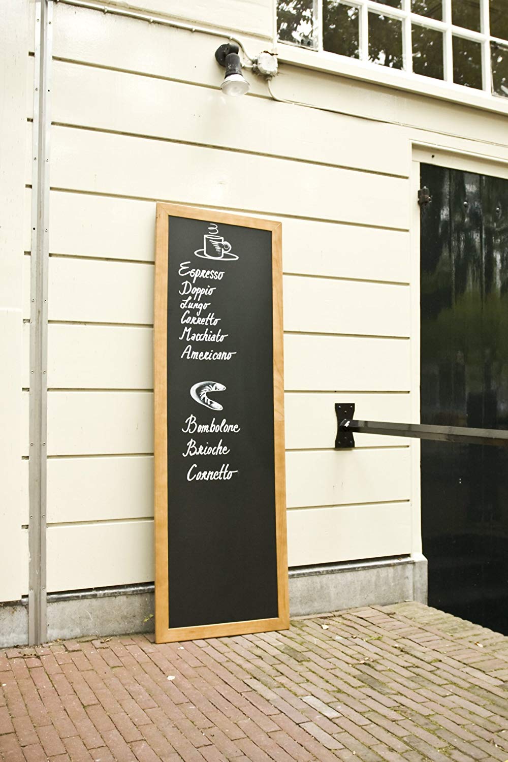 Securit 56 x 150cm Lacquered Finish Long Wall Chalk Board - Teak, W56 x H150 cm - Image 3