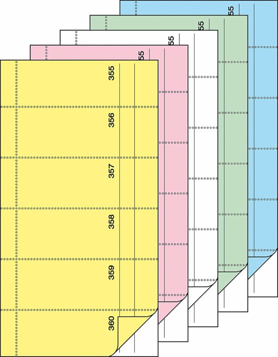 Sigel BO082 Voucher Book 5x 360 Tickets 5 Colours Assorted with Blue Paper 105 x 200 mm 2 x 60 Sheets - Image 2