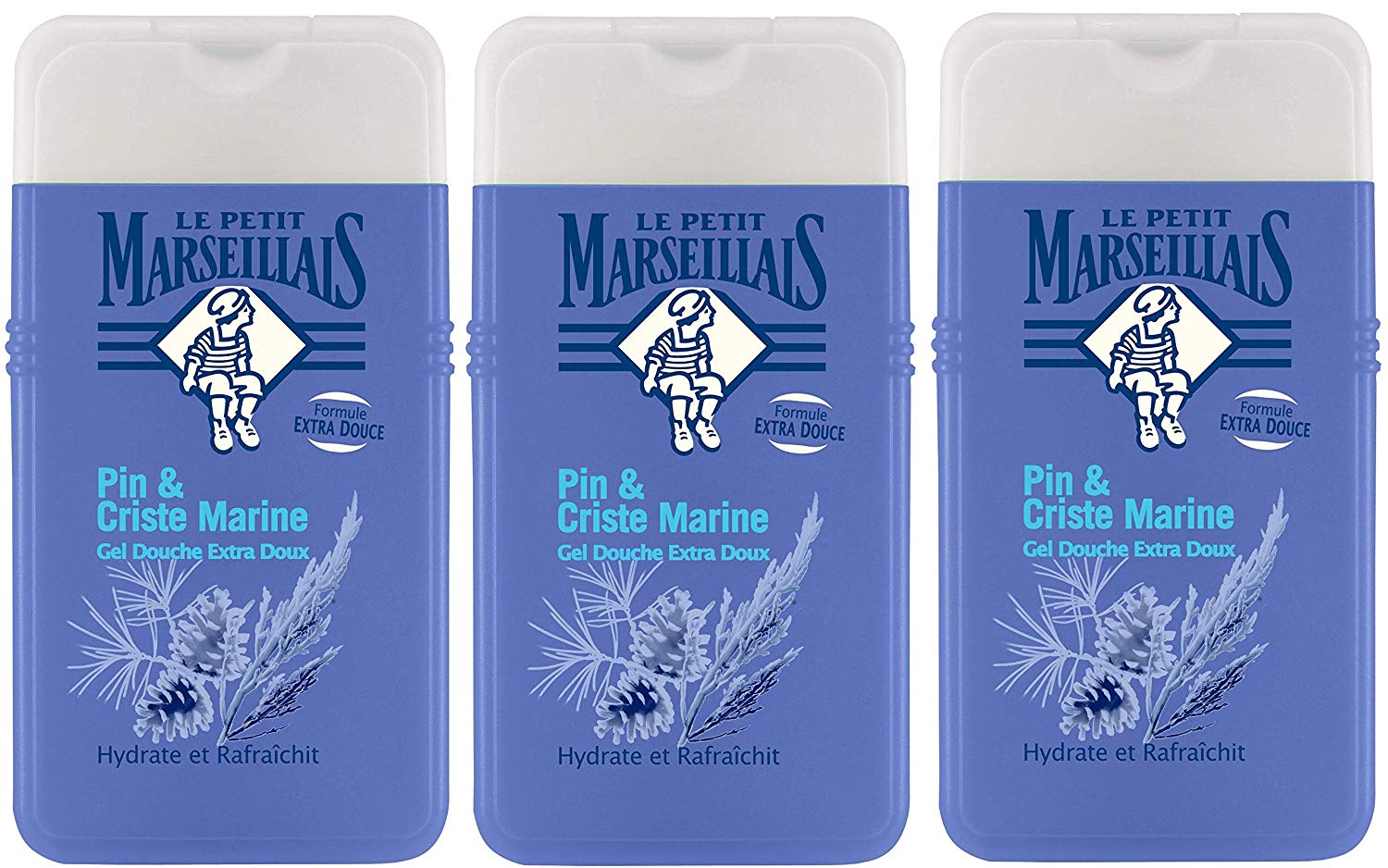 Le Petit Marseillais - Extra-Mild Shower Gel - Pine and Sea Fennel - 3x 250ml, Other, 250 ml (Pack of 3)