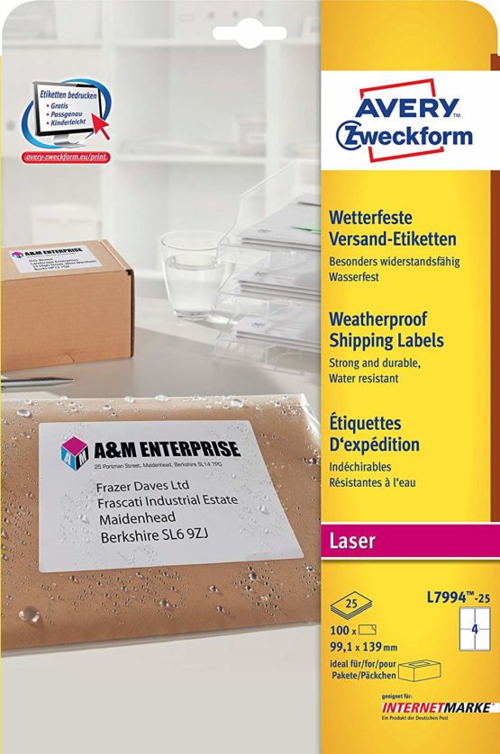 Avery Zweckform Address and Labels for Laser Printers White